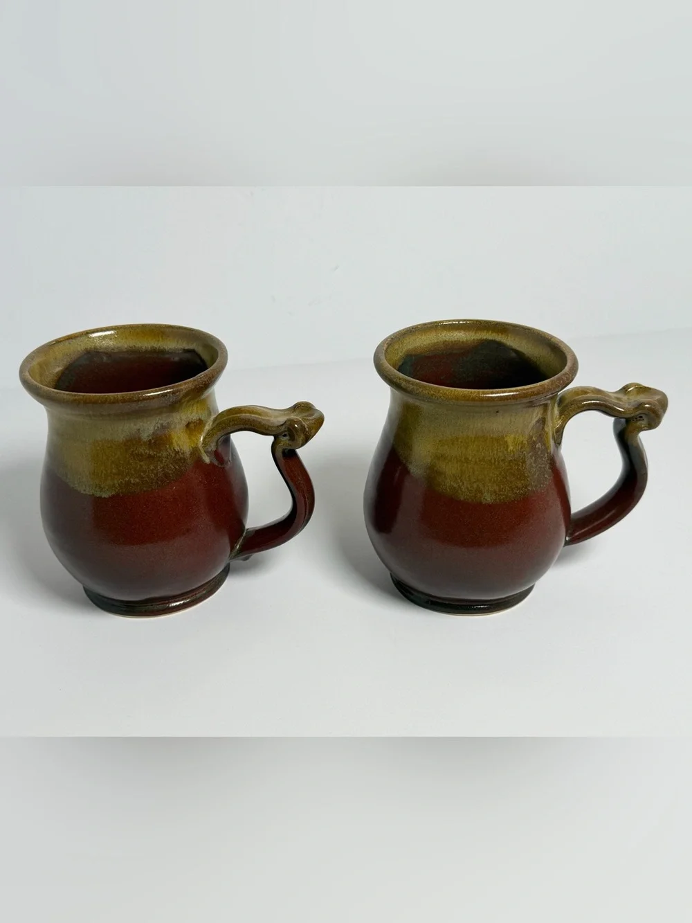 Vintage 2000 Ohio Renaissance Festival Pottery Mugs Set of 2 Banner Oak Lion